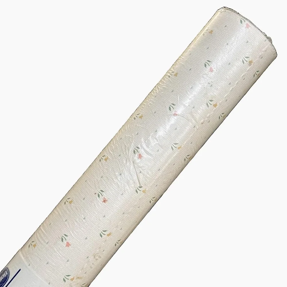 Vintage Borden Pre Pasted Vinyl Wallpaper 1 Roll Tiny Floral 55.4 Sq Ft NOS